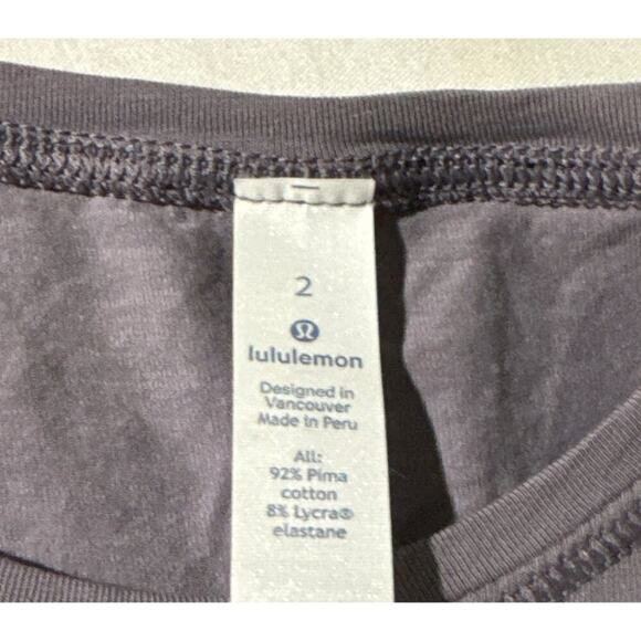 Lululemon Scrunch Side Purple Long Sleeve Scoop Neck Pullover Top 2 - Picture 7 of 7